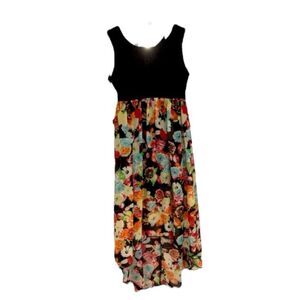 LA CONDUCT | Girls Black High Low Multi Colored Floral Party Church Summ…
